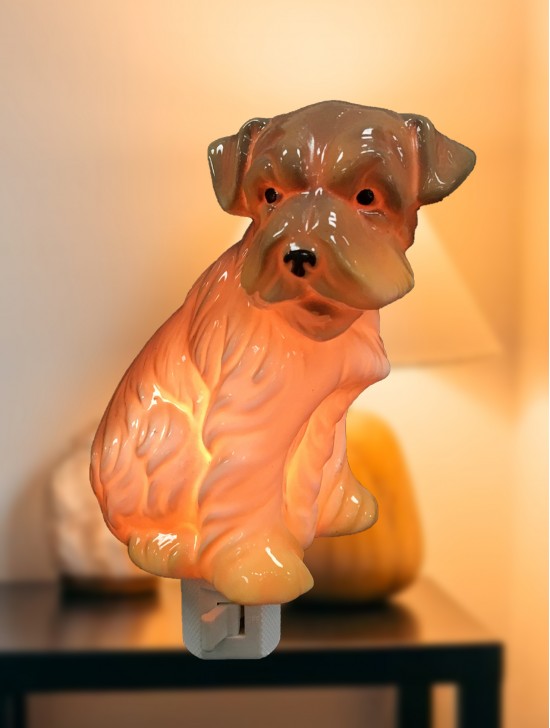 Porcelain Terrier Night Light with Gift Box